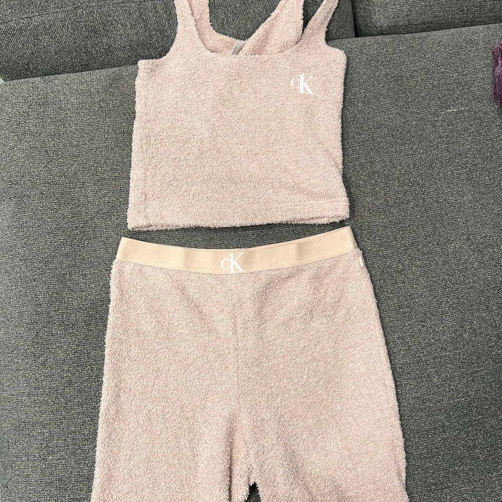 Fuzzy Calvin Klein Pajama Set